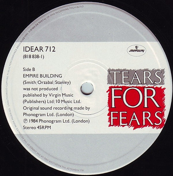 Tears For Fears – Mothers Talk (Beat Of The Drum Mix) UK Pressing