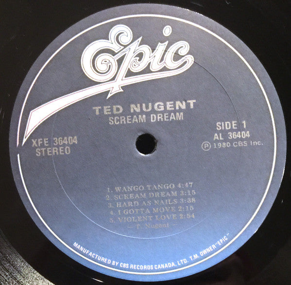 Ted Nugent – Scream Dream - 1980 Pressing