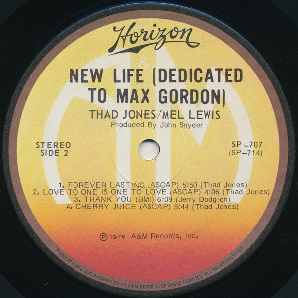 Thad Jones / Mel Lewis – New Life (Dedicated To Max Gordon)