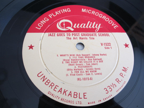 The Art Harris Trio – Jazz Goes To Post Graduate School - 1956 Original