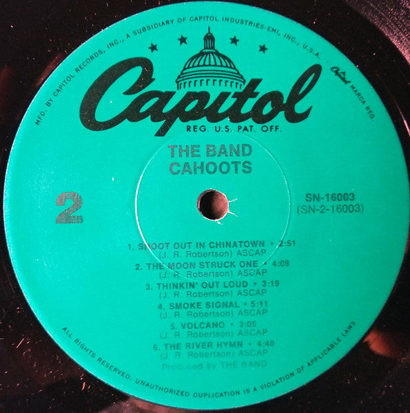 The Band – Cahoots US Pressing - 1980 Pressing