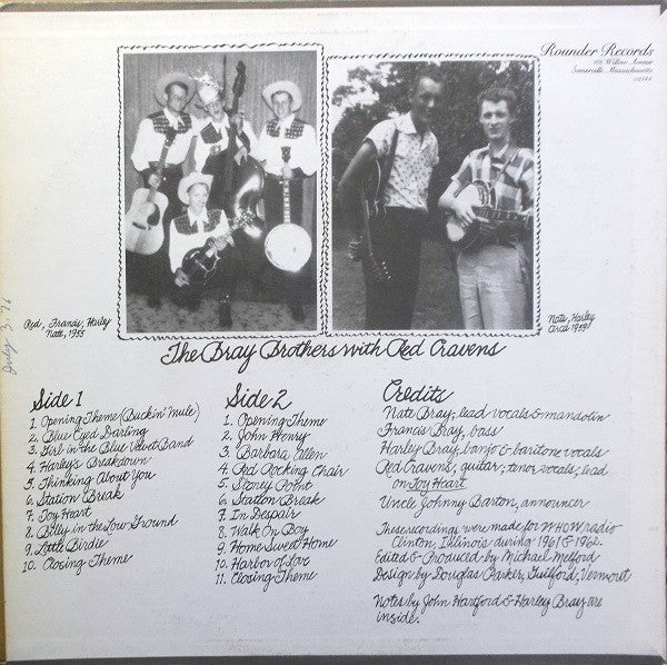 The Bray Brothers With Red Cravens – Prairie Bluegrass US Pressing