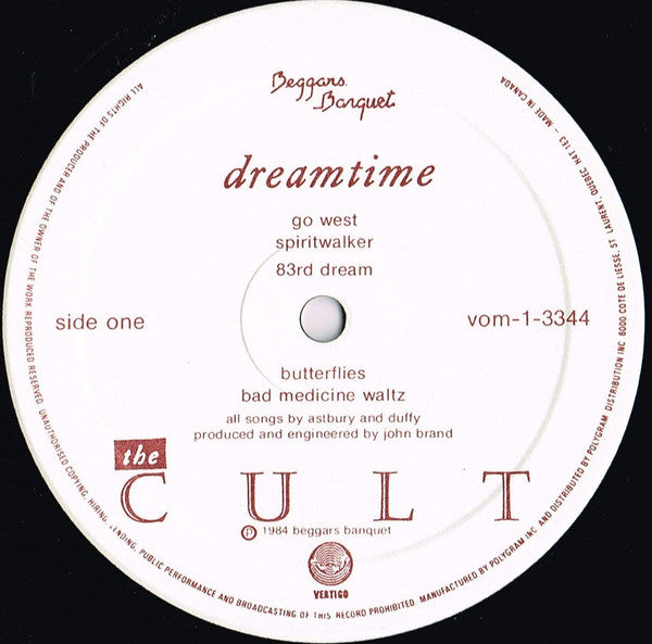 The Cult – Dreamtime - 1984 Original Pressing