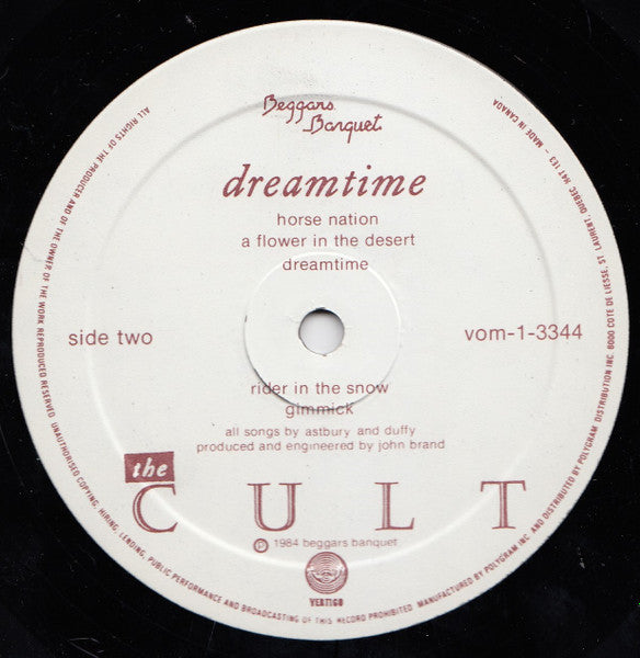 The Cult – Dreamtime - 1984 Original Pressing