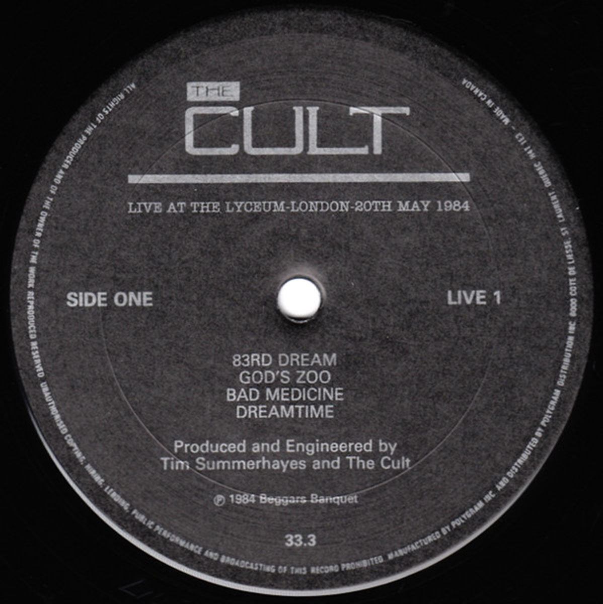 The Cult – Live At The Lyceum, London, 1984 VinylPursuit.com