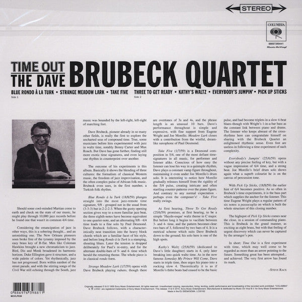 The Dave Brubeck Quartet – Time Out - Remastered MOV, 180 gm