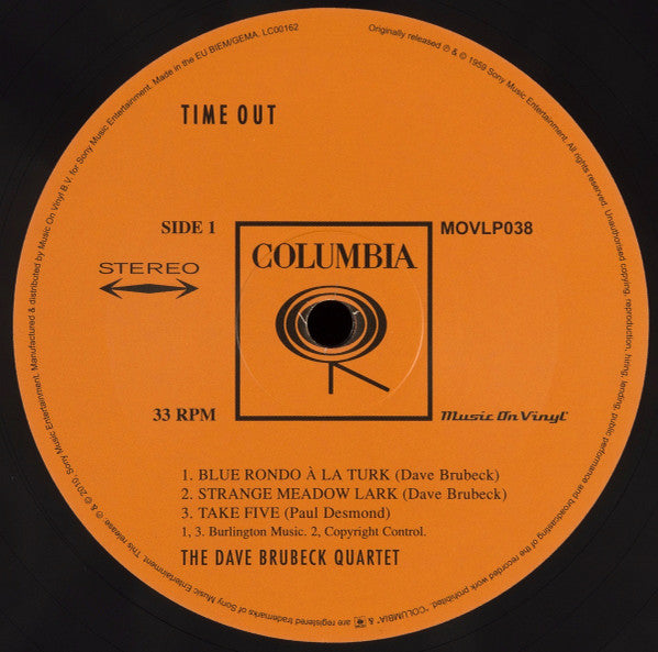 The Dave Brubeck Quartet – Time Out - Remastered MOV, 180 gm