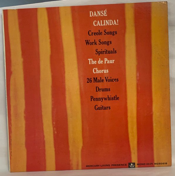 The De Paur Chorus – Dansé Calinda! Creole Songs, Worksongs, Spirituals US Pressing