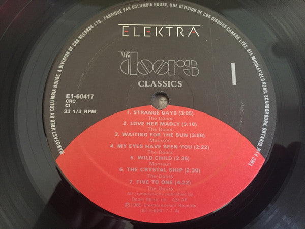 The Doors Classics Vinyl Pursuit Inc