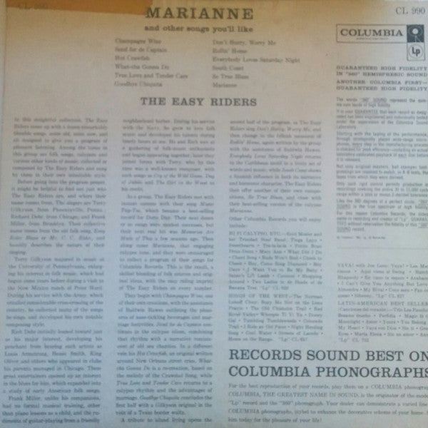 The Easy Riders – Marianne And Other Songs You'll Like
