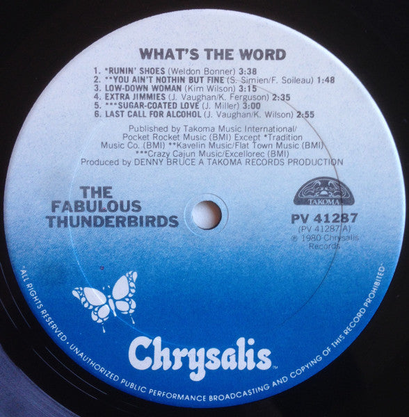 The Fabulous Thunderbirds – What's The Word US Pressing