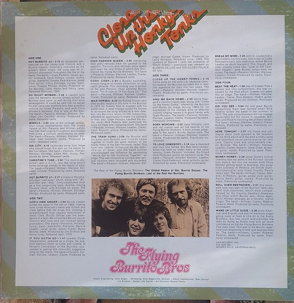 The Flying Burrito Bros – Close Up The Honky Tonks - 1974 UK Original - Vinyl Pursuit Inc