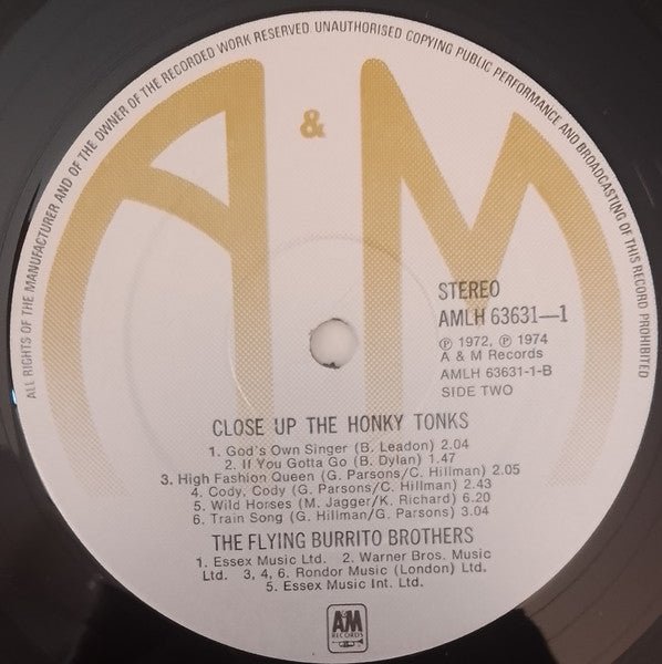 The Flying Burrito Bros – Close Up The Honky Tonks - 1974 UK Original - Vinyl Pursuit Inc