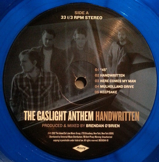 The Gaslight Anthem – Handwritten - Blue Vinyl, in Shrinkwrap! - Vinyl Pursuit Inc