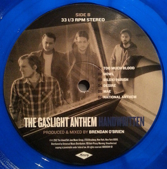 The Gaslight Anthem – Handwritten - Blue Vinyl, in Shrinkwrap! - Vinyl Pursuit Inc