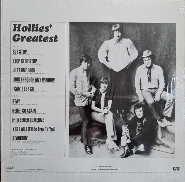 The Hollies – Hollies' Greatest - 1980 Mono Pressing - Vinyl Pursuit Inc