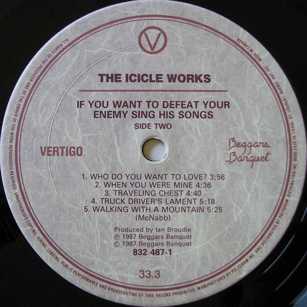 The Icicle Works – If You Want To Defeat Your Enemy Sing His Song - 1987 Original + Sampler