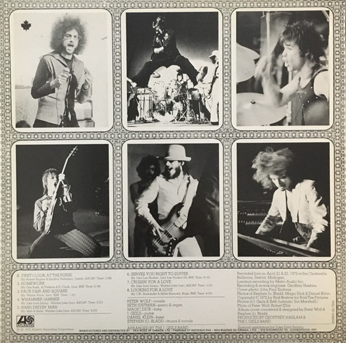 The J Geils Band – "Live" Full House - Early Pressing