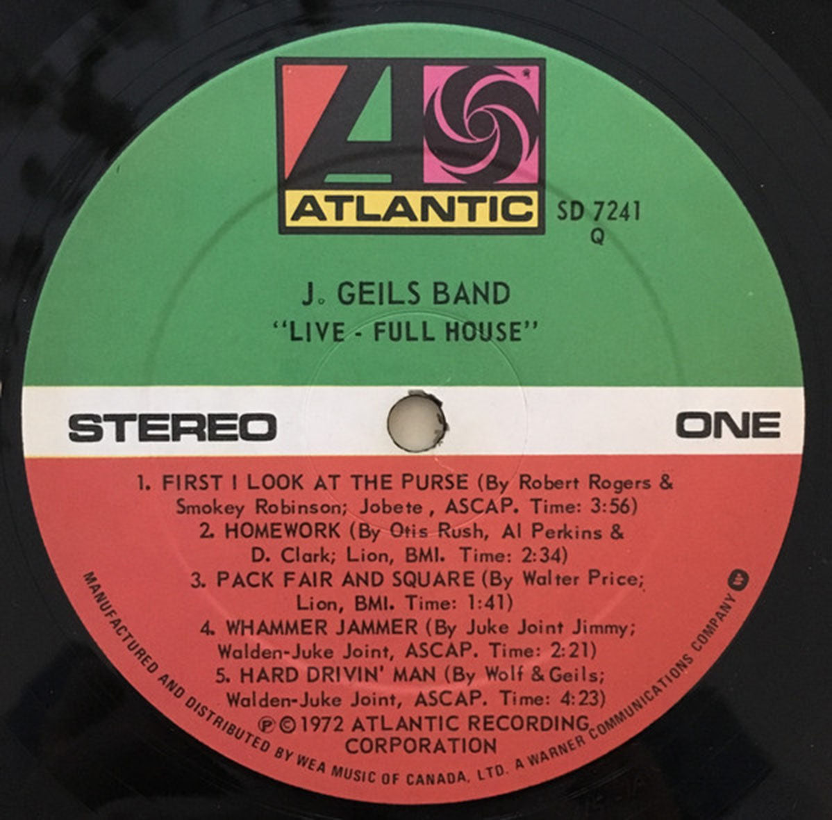 The J Geils Band – "Live" Full House