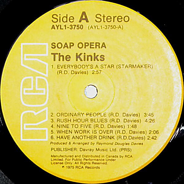 The Kinks Soap Opera 1980 Best Buy Series Vinyl Pursuit Inc