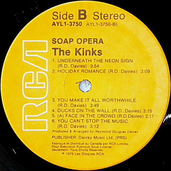 The Kinks – Soap Opera - 1980 Pressing