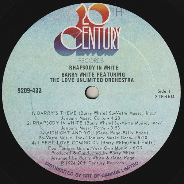 The Love Unlimited Orchestra – Rhapsody In White - 1974