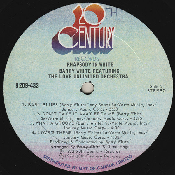 The Love Unlimited Orchestra – Rhapsody In White - 1974