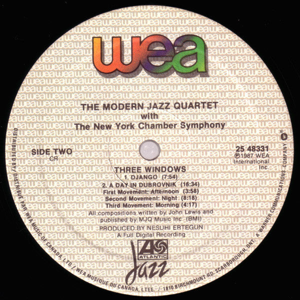 The Modern Jazz Quartet - Three Windows  -  1987 Original Pressing