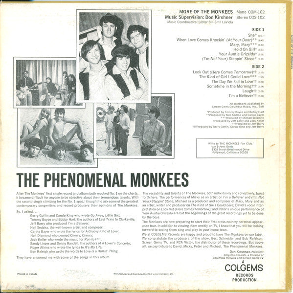 The Monkees – More Of The Monkees - 1967 Original Mono Pressing