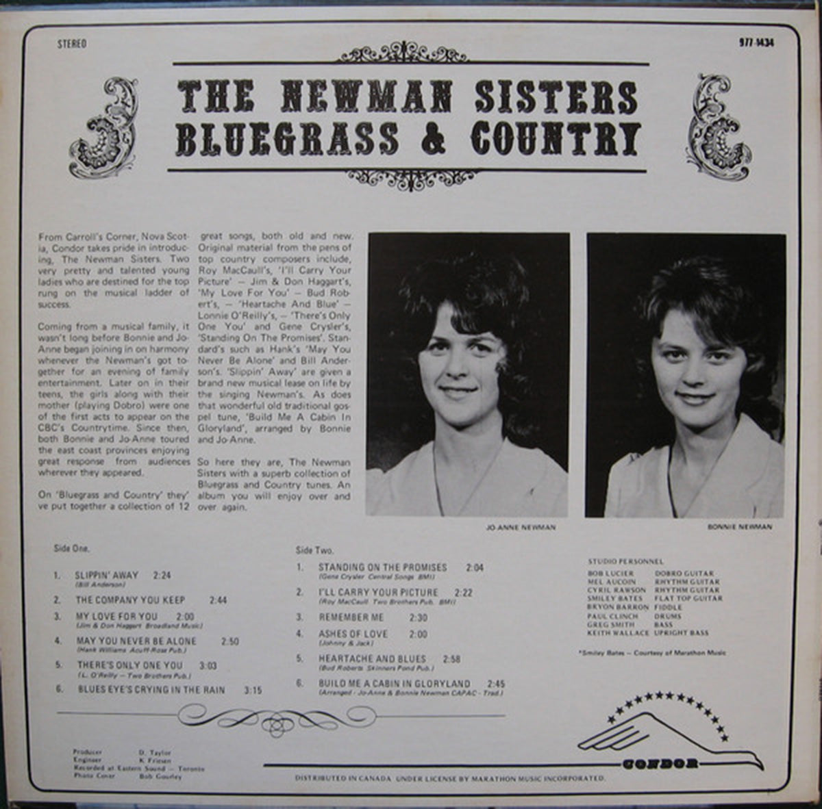 The Newman Sisters – Bluegrass & Country  -1974