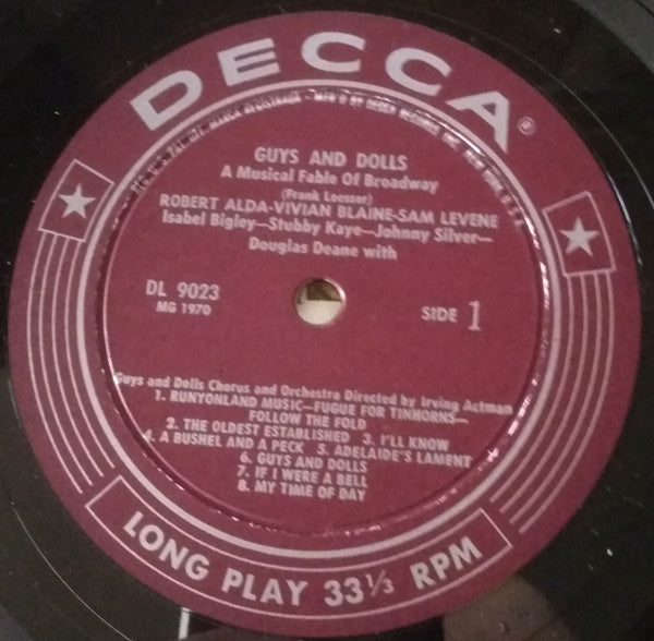 The Original Cast, Feuer And Martin Present Frank Loesser's – Guys & Dolls - A Musical Fable Of Broadway US Pressing