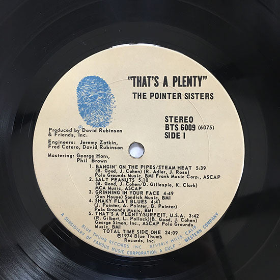 The Pointer Sisters – That's A Plenty US Pressing