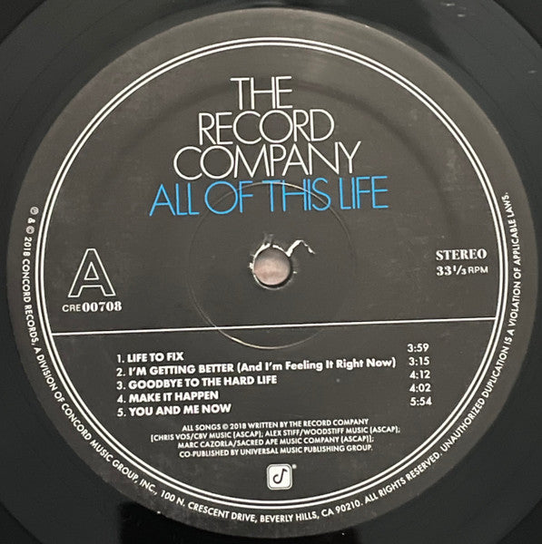 The Record Company – All Of This Life