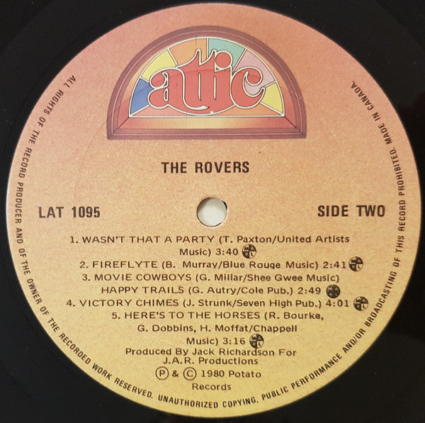 The Rovers – The Rovers - 1980 Original – Vinyl Pursuit Inc