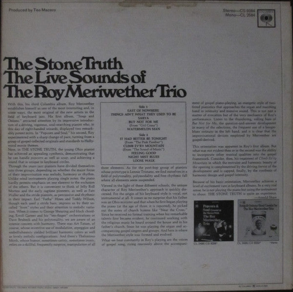 The Roy Meriwether Trio – The Stone Truth