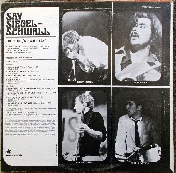 The Siegel/Schwall Band – Say Siegel–Schwall US Pressing