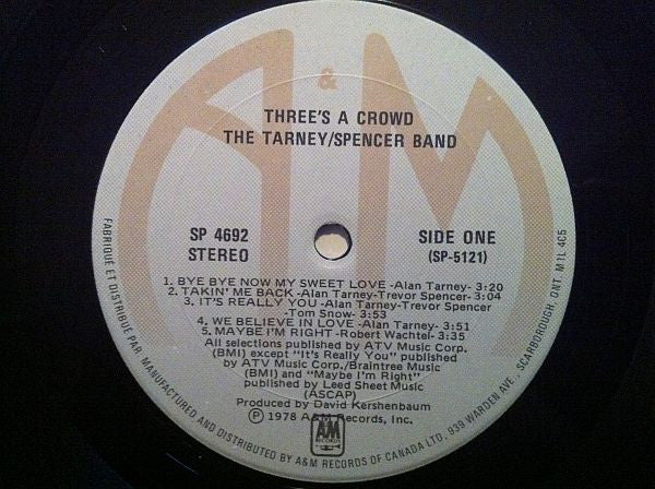 The Tarney/Spencer Band – Three's A Crowd