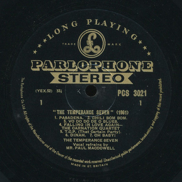 The Temperance Seven – 1961 UK Pressing