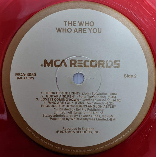 The Who – Who Are You - 1978 Red Vinyl! VinylPursuit.com