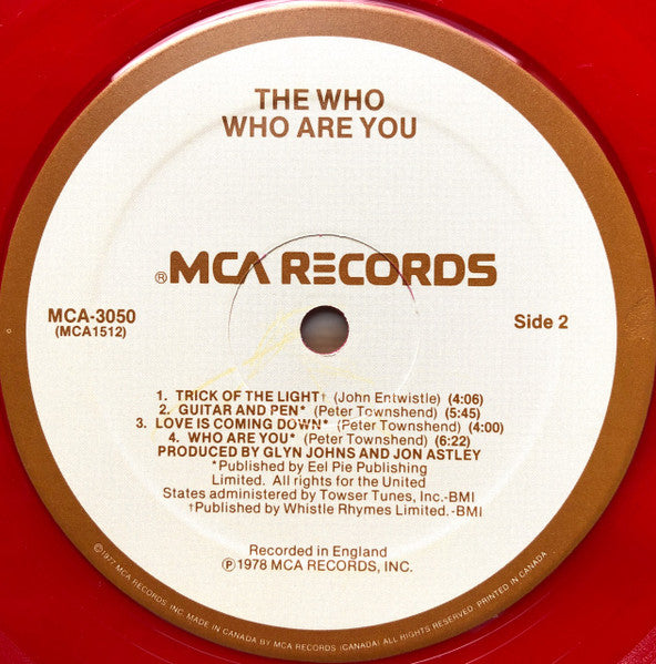 The Who – Who Are You - 1978 Limited Edition Red Vinyl!