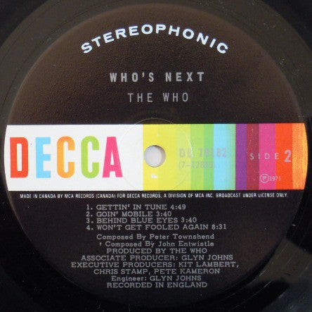 The Who – Who's Next - 1971 Original Pressing