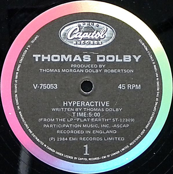 Thomas Dolby – Hyperactive! - 1984 Original Pressing