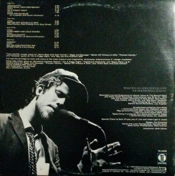 Tom Waits – Nighthawks At The Diner - 1976 Original Double Album