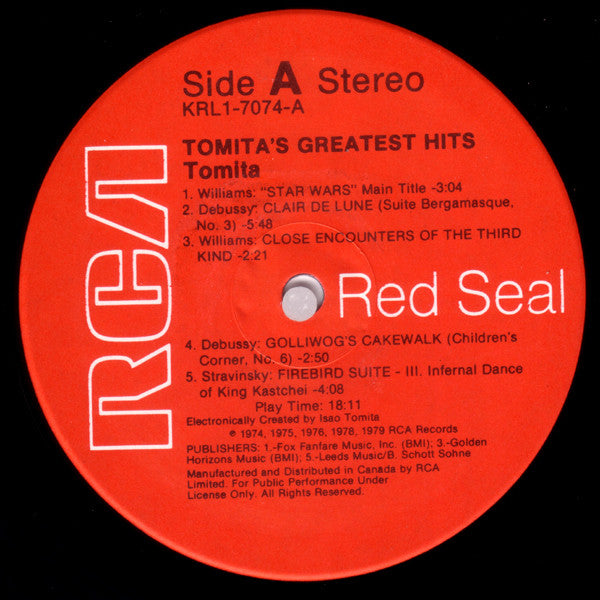 Tomita – Tomita's Greatest Hits - 1979 Orignal!