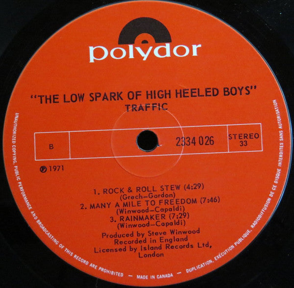 Traffic – The Low Spark Of High Heeled Boys