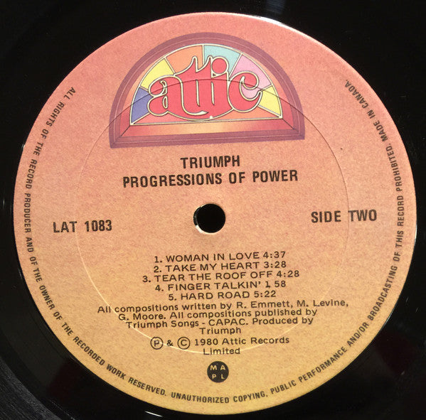 Triumph – Progressions Of Power - 1980 Original