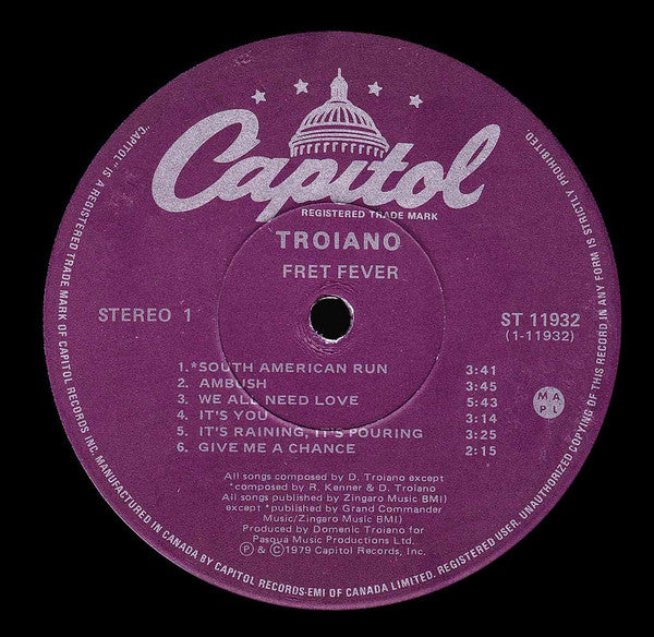 Troiano – Fret Fever - 1979 Original, Bargain!