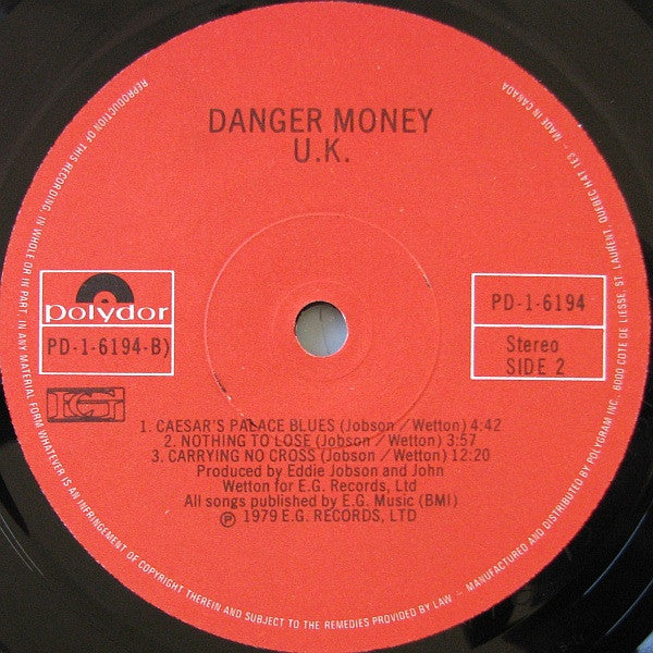 U.K. – Danger Money VinylPursuit.com