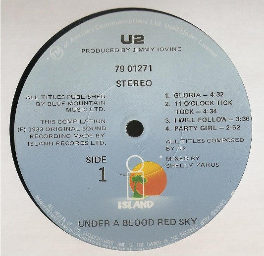 U2 – Live "Under A Blood Red Sky" - 1983 Original