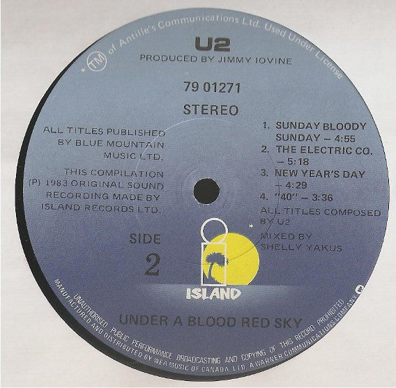 U2 – Live "Under A Blood Red Sky" - 1983 Original